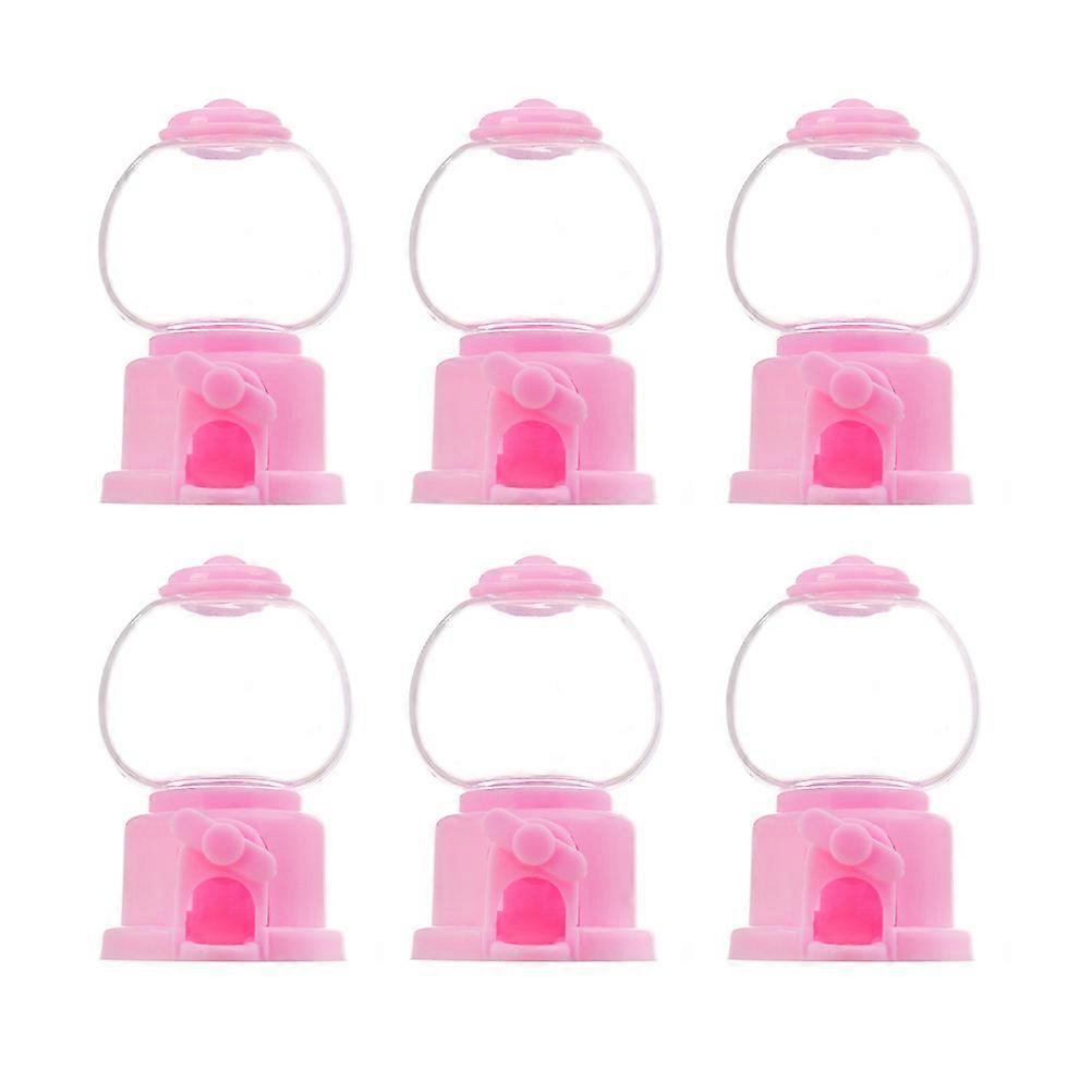 Pink Mini Candy Machine Toy for Kids Playing High Grade Plastic Safe with 6Pcs Improves Hand Eye Coordination