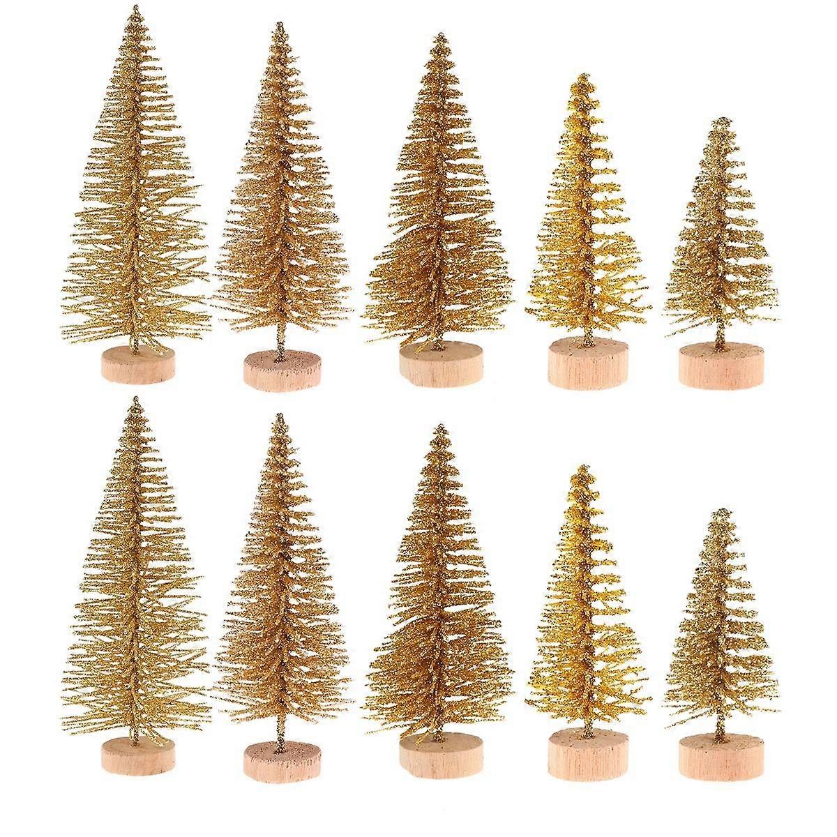 Tiny Christmas Tree Decorations 48Pcs From Golden Mini Trees Crafted For Desktop Accessories Making Your New Year Party Special