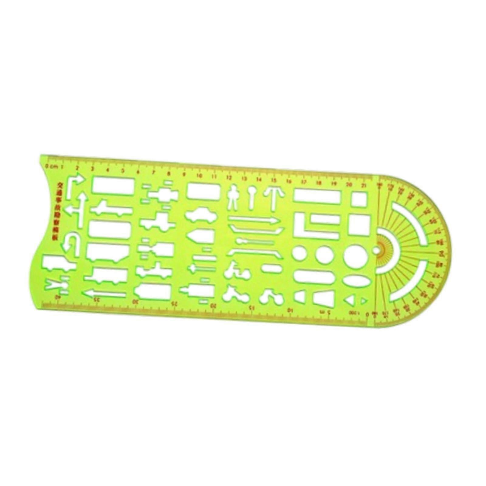 Drawing Ruler For Vehicle Accident Diagrams, Plastic 30 Cm, Car Measurement Ruler, Green Craft Tool