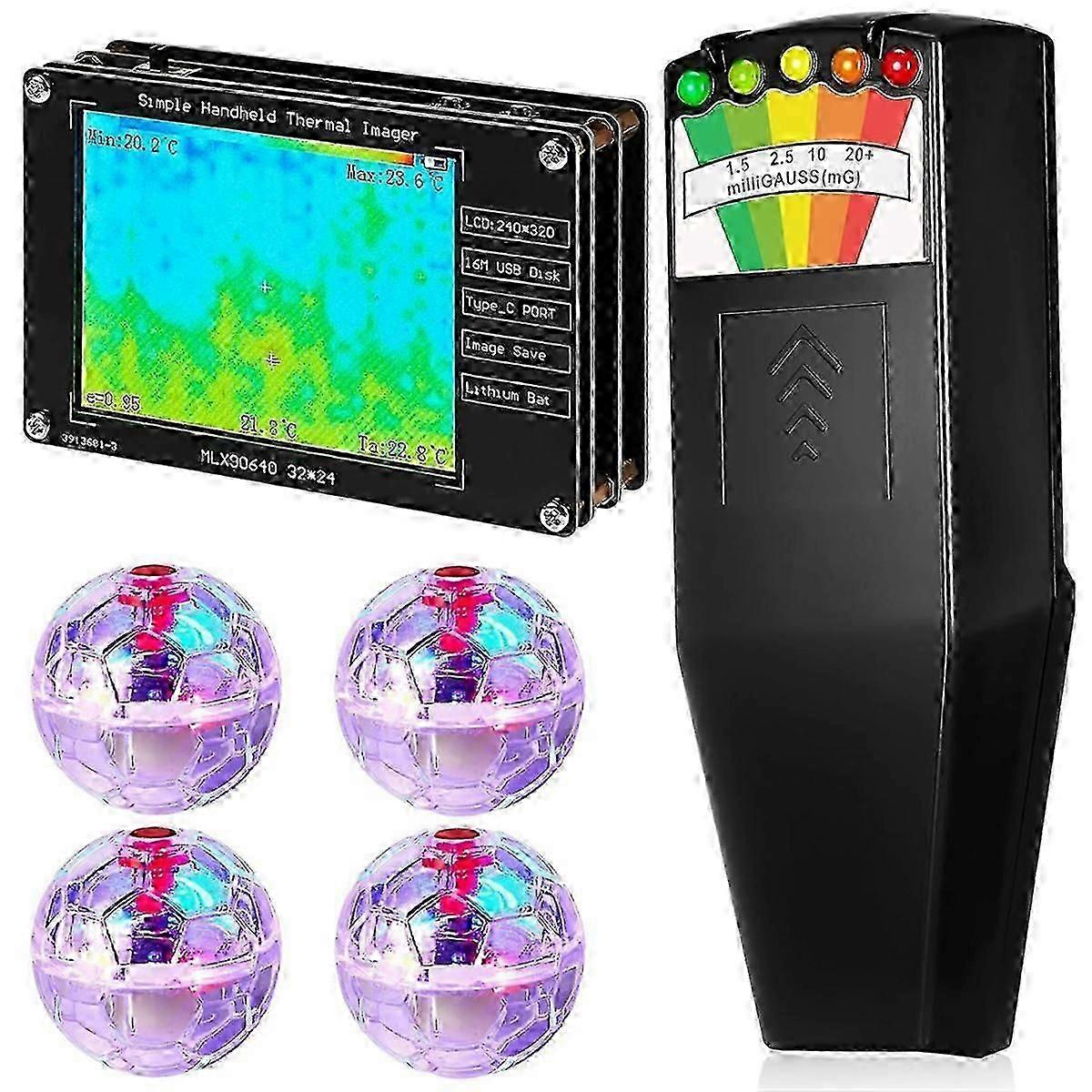 6 PCS Equipment Kit Infrared Thermal Imager and EMF Magnetic Field Detector Equipment for Home Offi