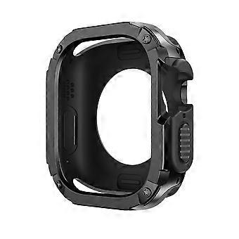 Shockproof TPU PC 2 in 1 Case for Apple Watch Ultra 49mm, Black Protective Bumper Cover