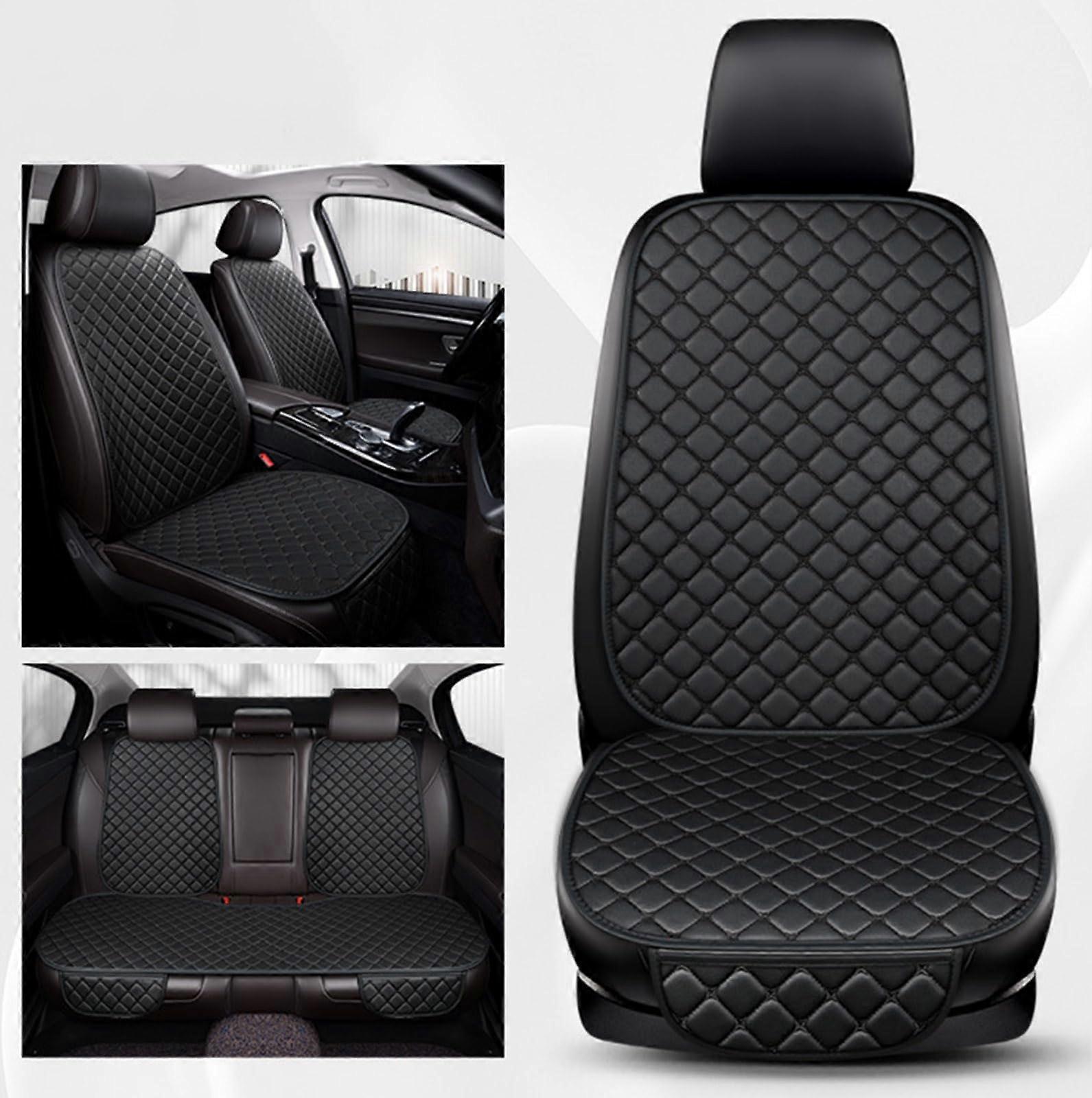 Auto Seat Cushions For Ford EcoSport 2012-2019 Leather Non-Slip Complete Set Black Easy To Clean And Install