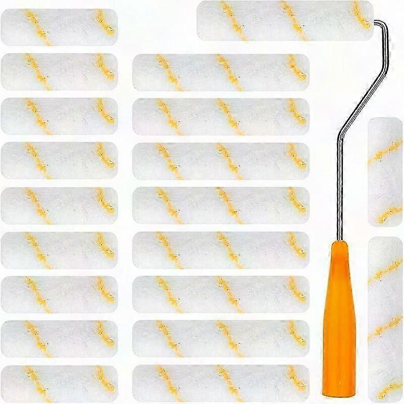 10 Mini Paint Rollers Set - 10cm & 15cm Rollers with Rubber Handles for Wall Decoration