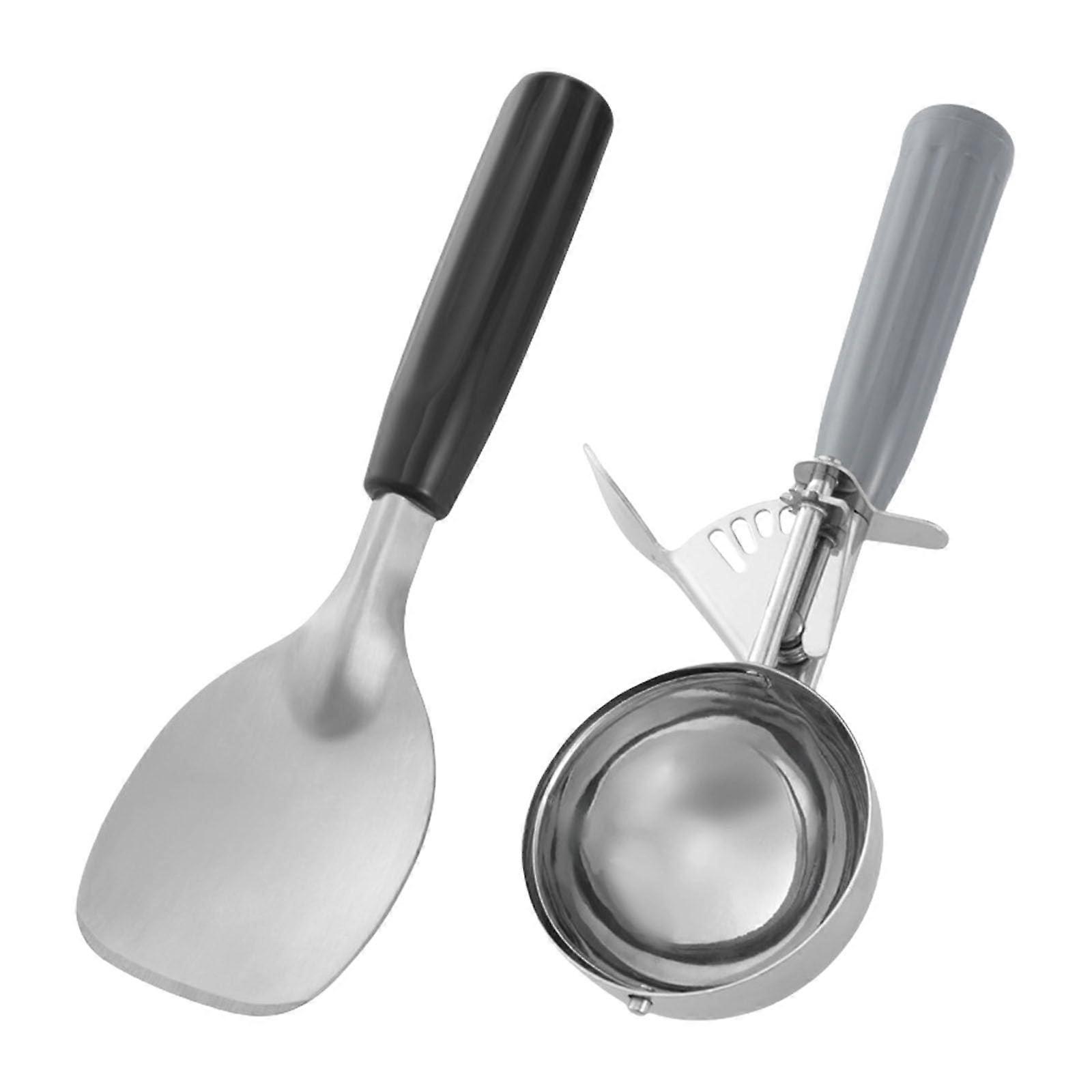 2 x Professional Ice Cream Scoop Machine, Watermelon Fruit Tool, Durable Fruit Pusher Spoon with Ergonomic Handle