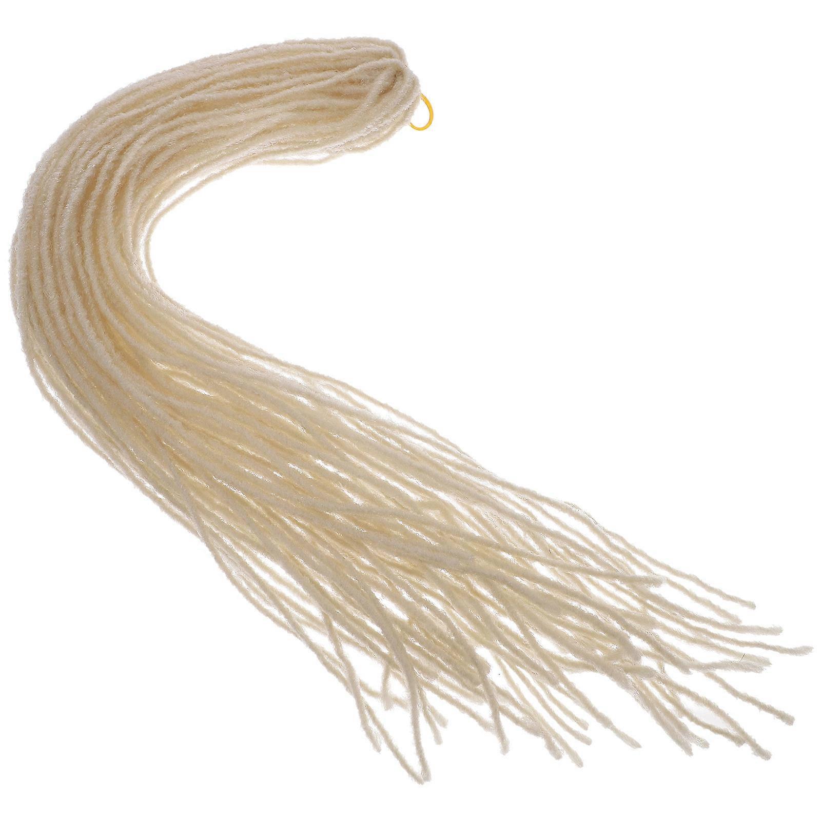 Synthetic Dreadlock Extensions for Decoration White High Temperature Material Gentle Comfortable 14 inches