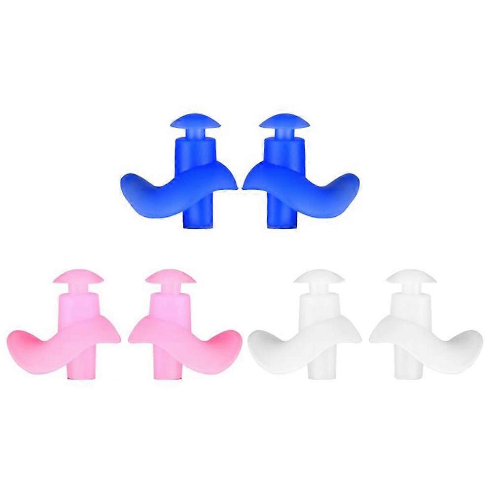 Kids Waterproof Silicone Earplugs For Swimming Assorted Color Ergonomic Design 3 Pairs Prevent Water Entry