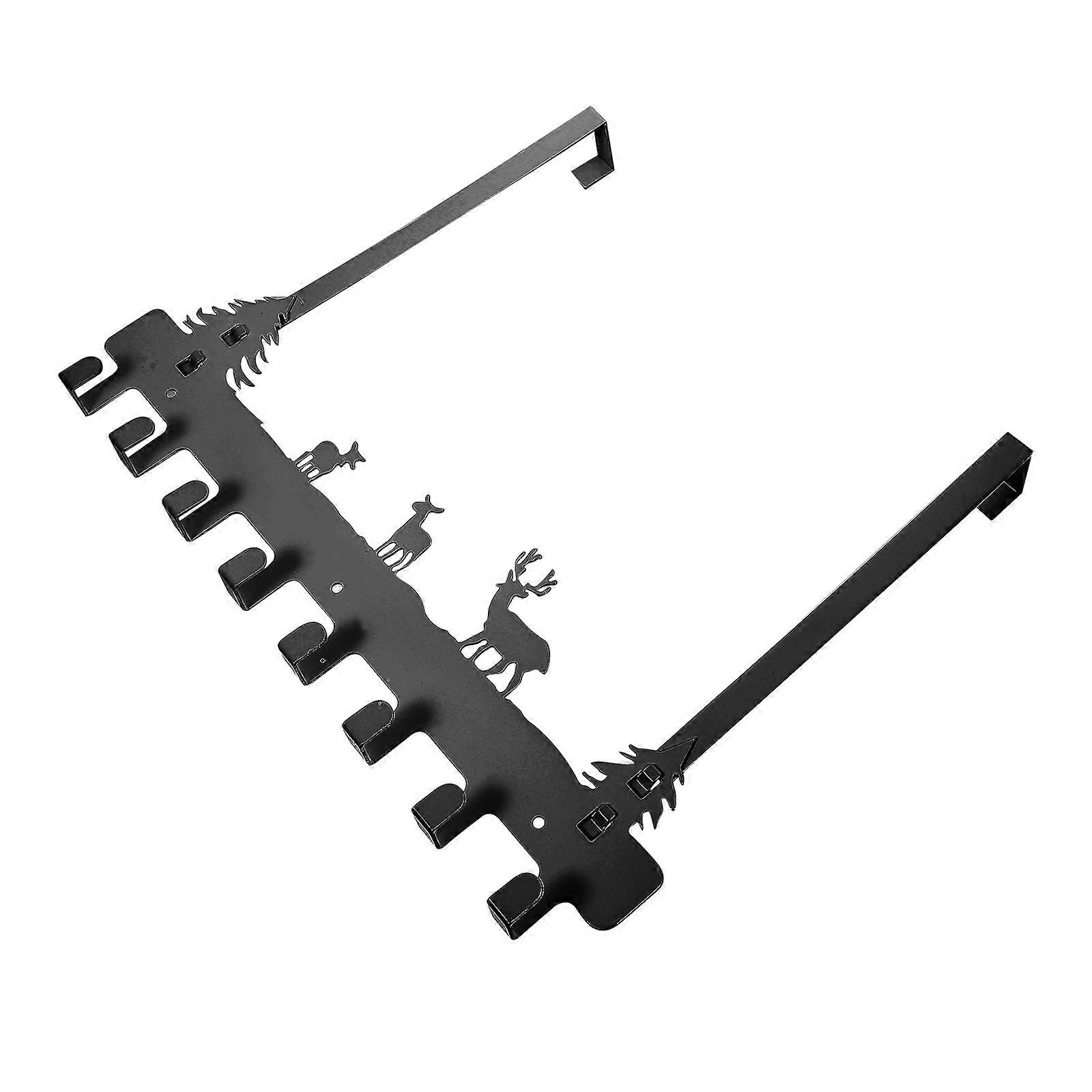 Black Iron Over the Door Hook for Home Use with Simple Design 5.5 Inches