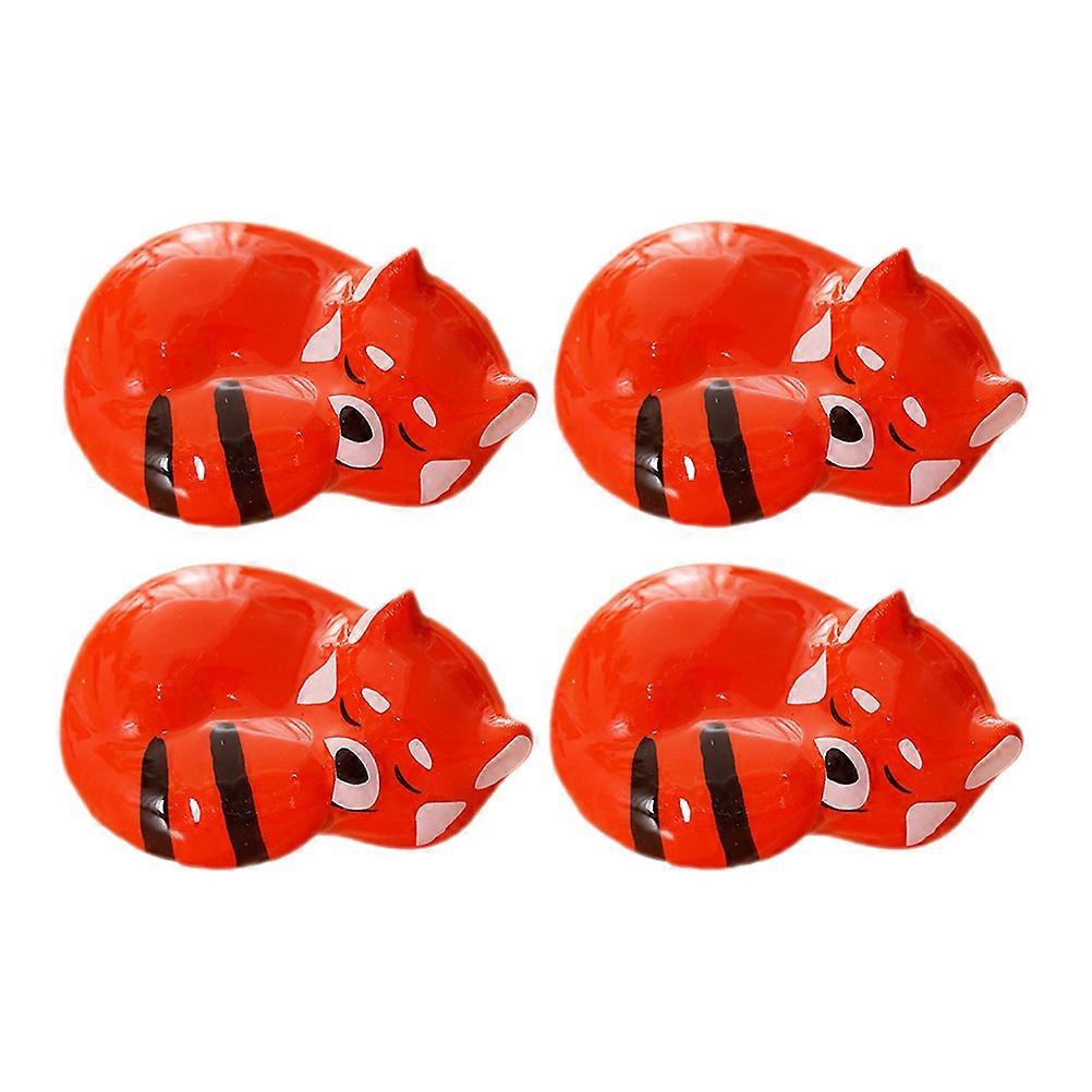 4Pcs Fox Shape Ceramic Chopstick Rests For Dining Table Cleaner Use In Various Occasions Like Christmas And Birthdays