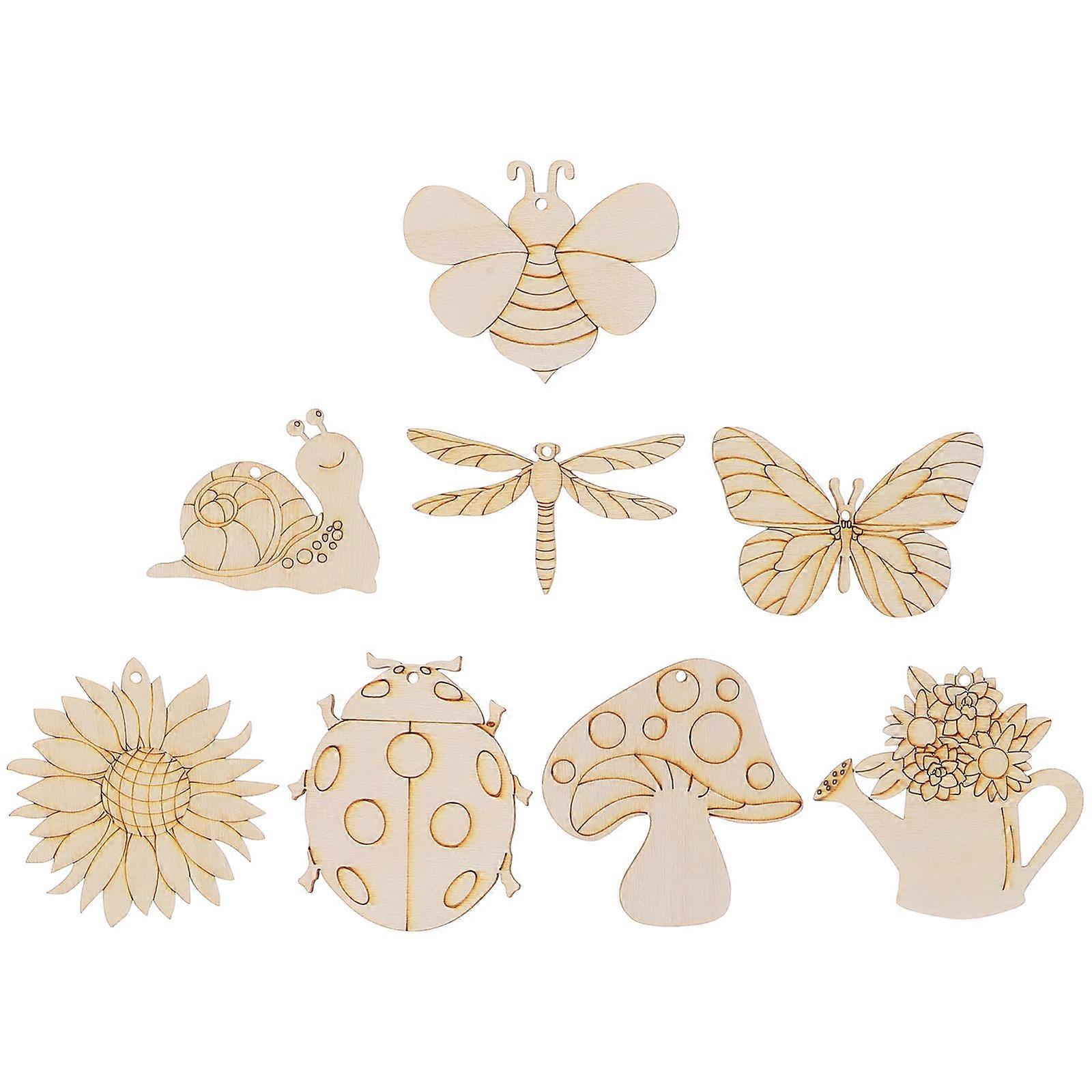1 Set DIY Unfinished Wood Cutout Slices for Crafts, Art Projects, Decorations, Enhancing Creativity and Hand Skills, Ideal for DIY Supplies