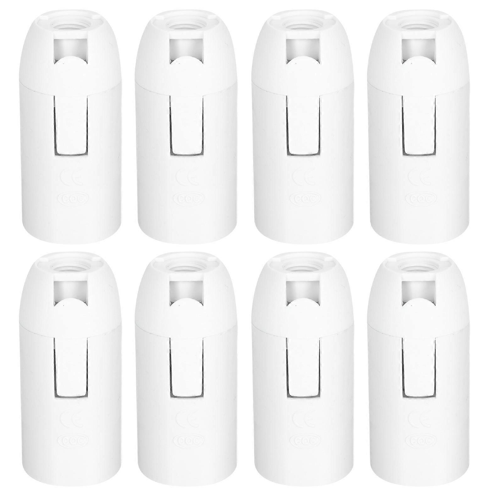 8Pcs E14 Table Lamp Holder in White for Home Use Practical and Durable Plastic Component 8Pcs