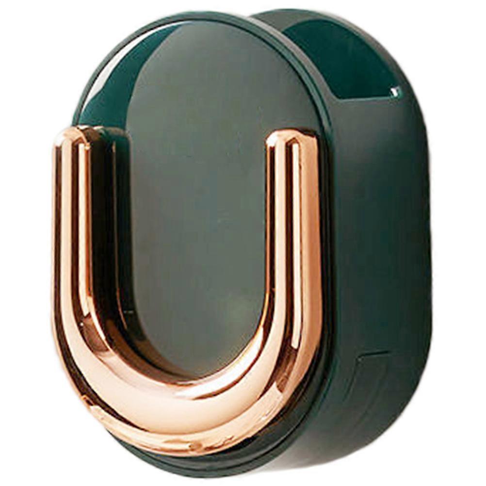 Wall Mounted Hair Dryer Holder with Storage Box for Home Use Green ABS TPR Strong and Durable