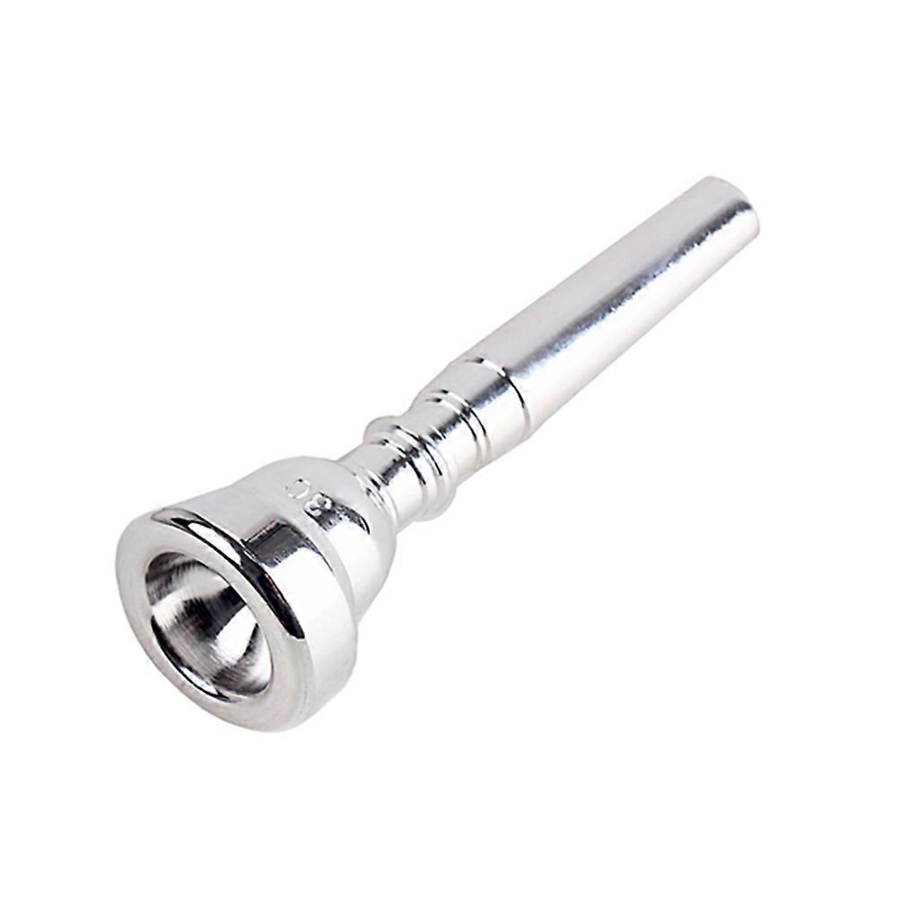 Professional Trumpet 3C Silver Plated Mouthpiece Designed For Beginners And Professional Enthusiasts 8.7X2.7Cm Smooth Tone 1Set