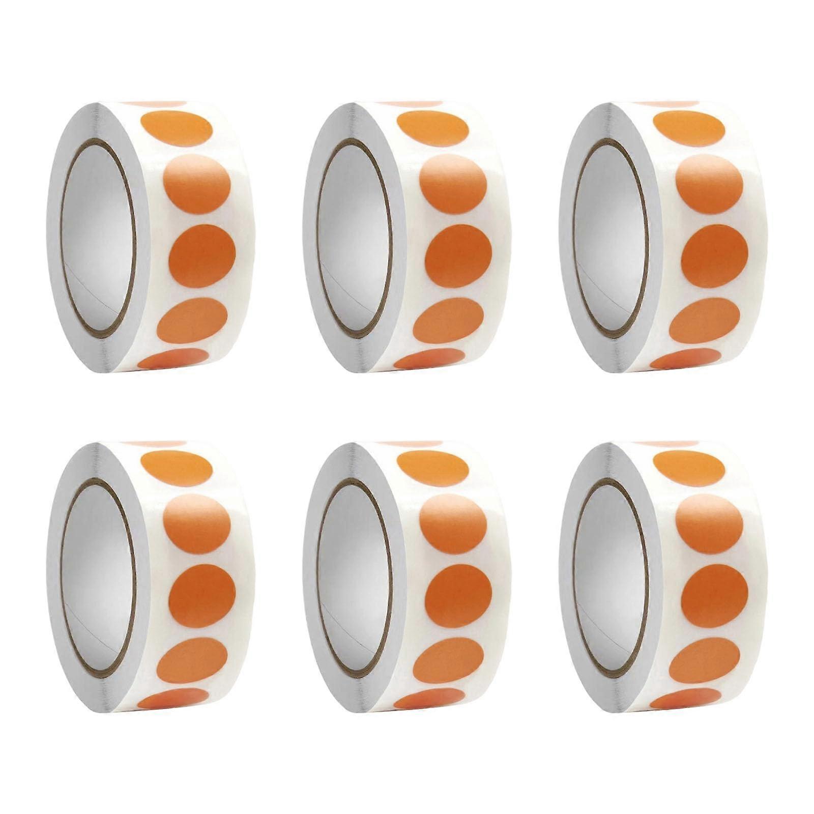 6 Rolls Circle Labels Round Stickers Red Dot Stickers Circular for Calendar Marking Inventory Management Red Dot Round Circle Color Coding Label