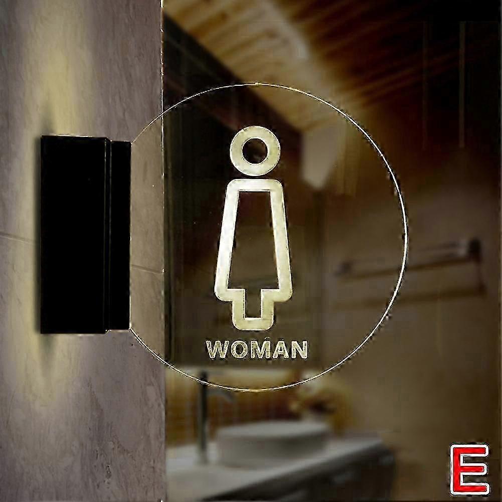 Bathroom LED sign for acrylic round wall mount restroom