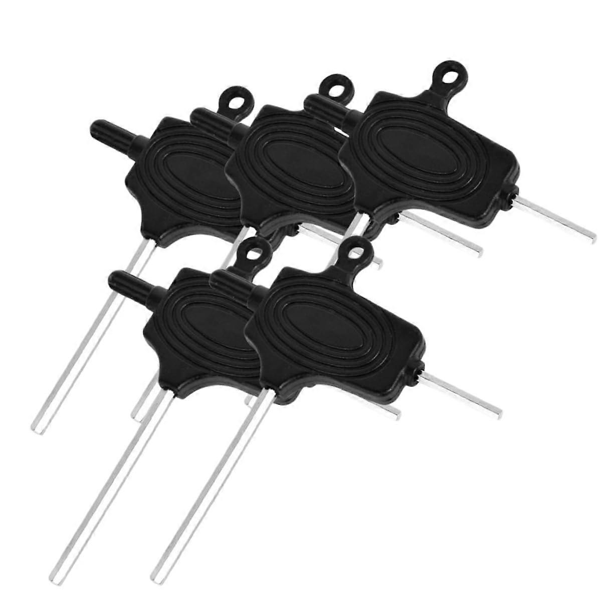 Hex Key Set 5-Piece Black Double-Ended Wrenches and Screwdrivers for Machine Adjustments Durable Lightweight Tools for Professionals