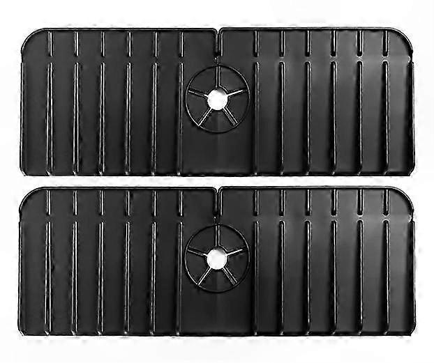 2-Pack Silicone Faucet Splash Pads - Sink Protector Mats for Kitchen Countertop Drying and Drainage - Non-Slip Sink Accessories Kit