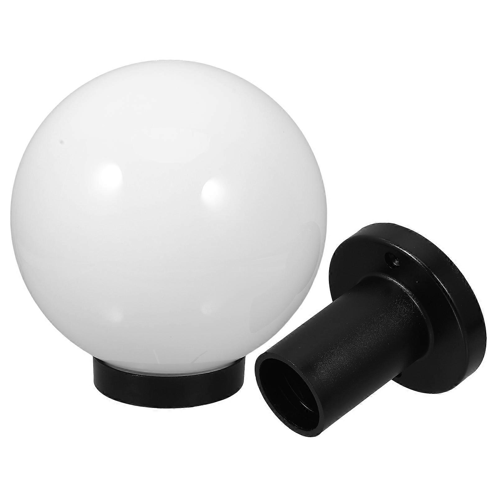Outdoor Acrylic Milk White Globe Lamp Shade for Wall Sconce and Lamp Post Replacement Light Cover for Fence and Garden Lighting