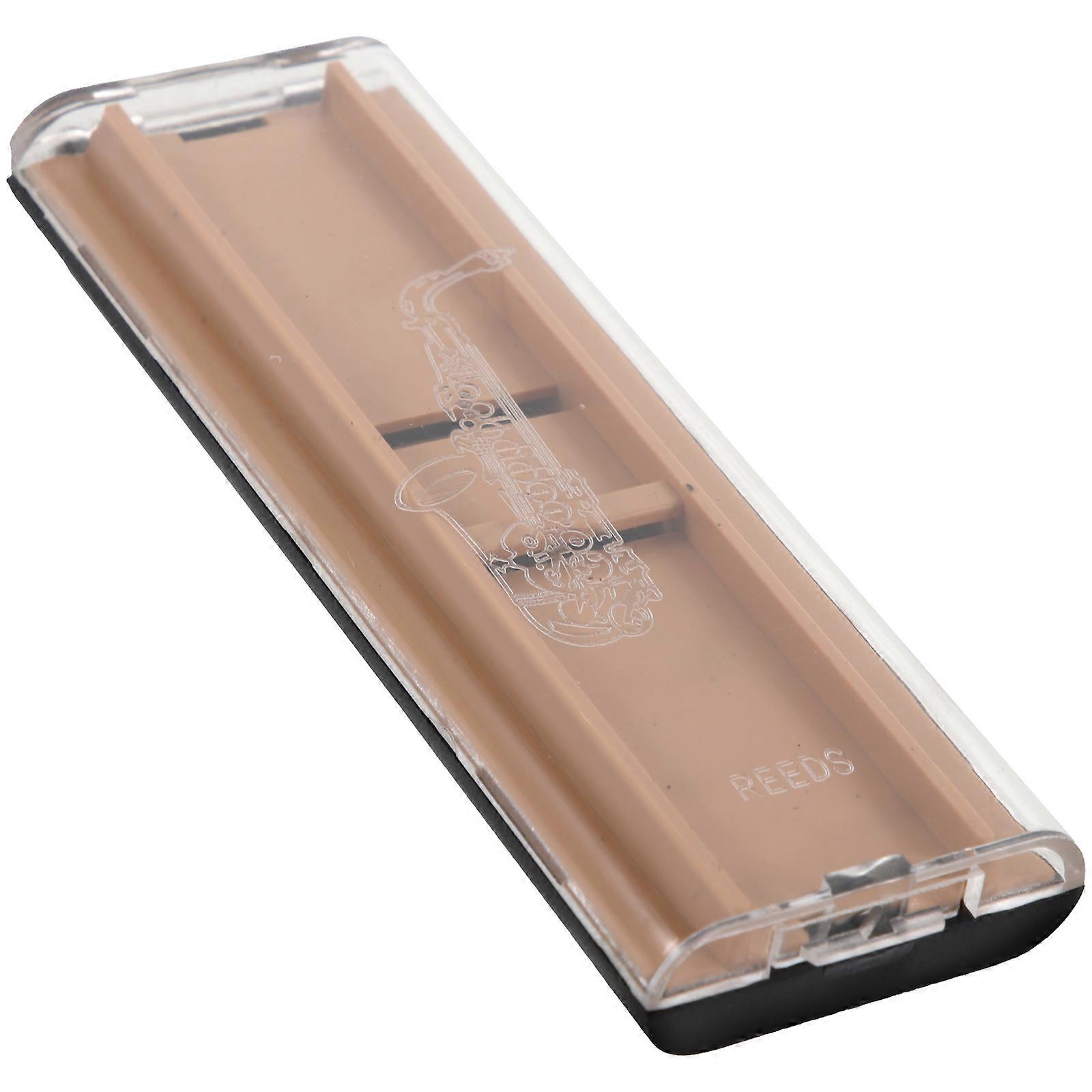 Plastic Oboe Reed Holder Rectangular Oboe Reed Storage Case for Practice Light Brown Abs with Reed Protection 1Set