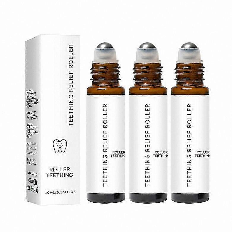 Natural Pain Relief Roller for Teething, 10ml Essential Oil Blend, 1/2/3 Pack Portable Massage Roll-On Solution