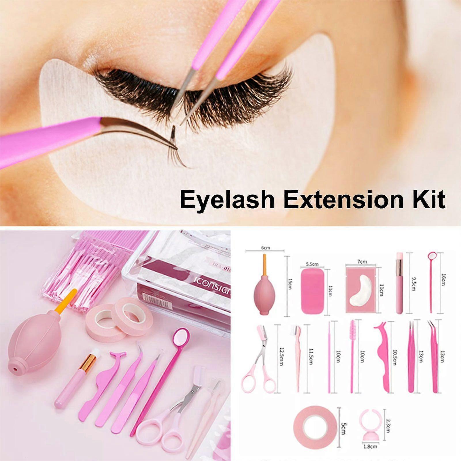 Eyelash Extension Kit False Lashes Eyelashes Extension Practice Set Eyelash Grafting Training Tool Lash Starter Tools for Makeup Practice Eye Lashes G