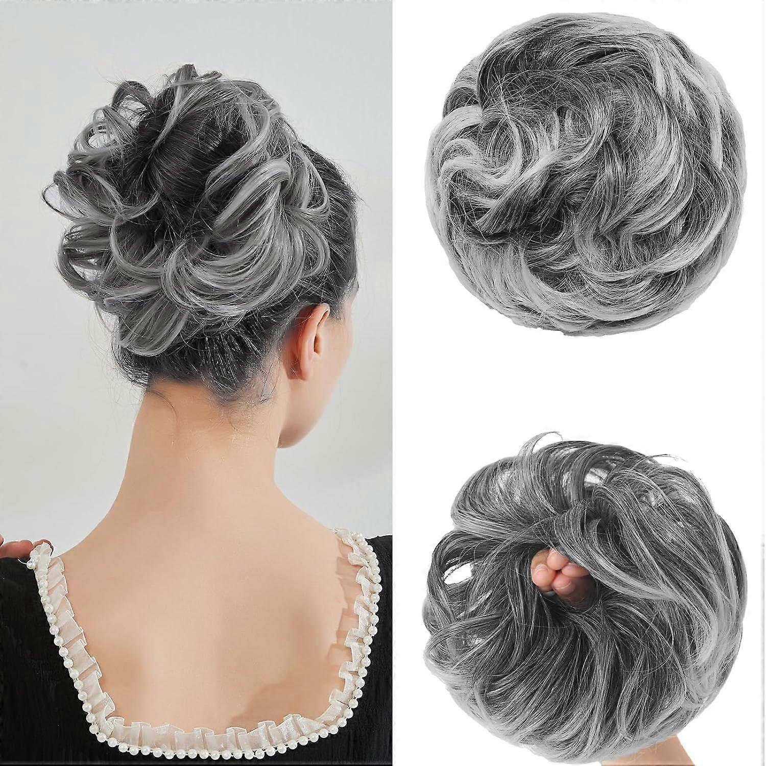 Large Messy Bun Hair Piece Curly Synthetic Extensions Scrunchies Fake Chignon