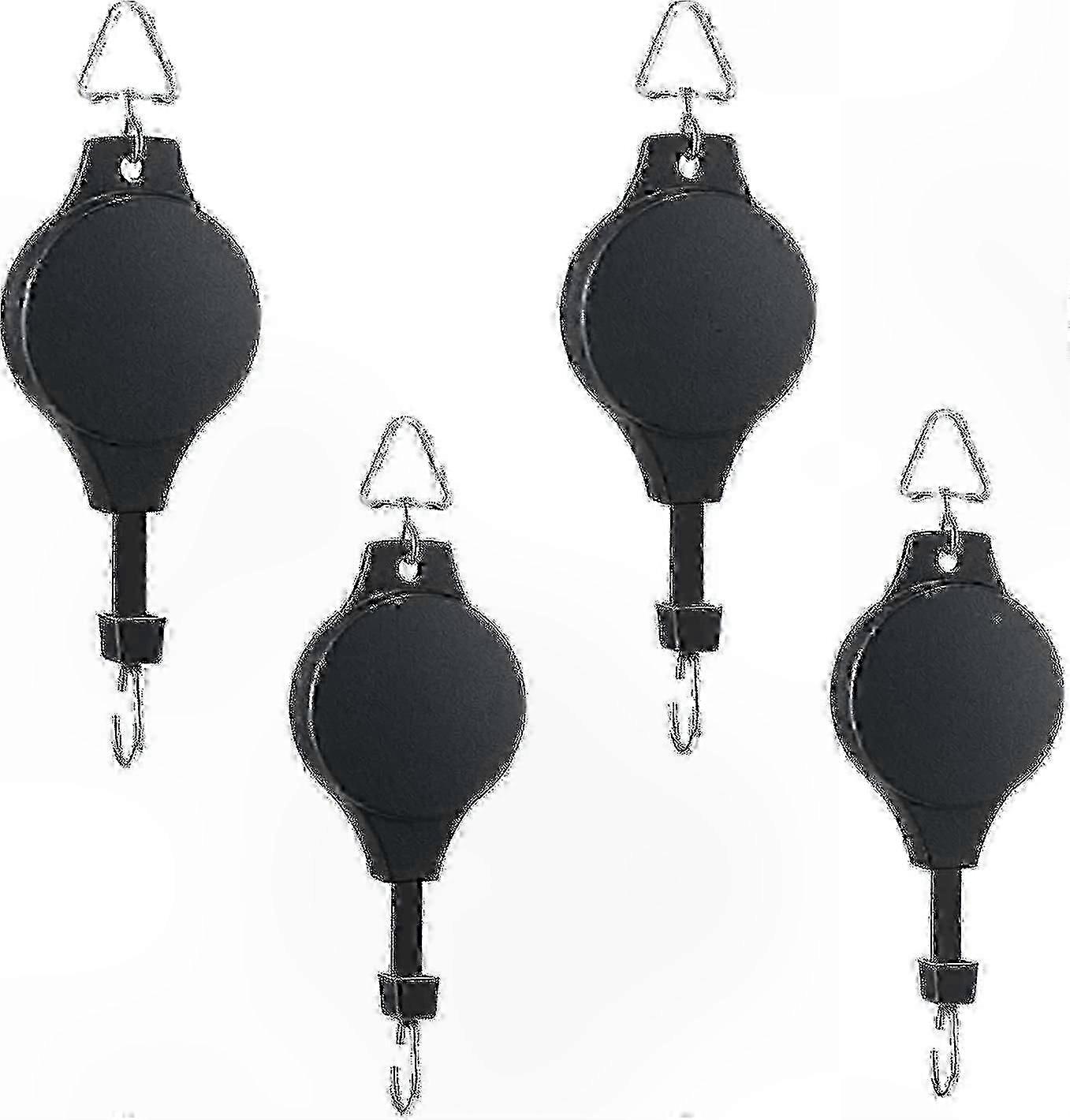 Adjustable Plant Pulley System with 4 Hooks for Hanging Flower Baskets and Garden Pots