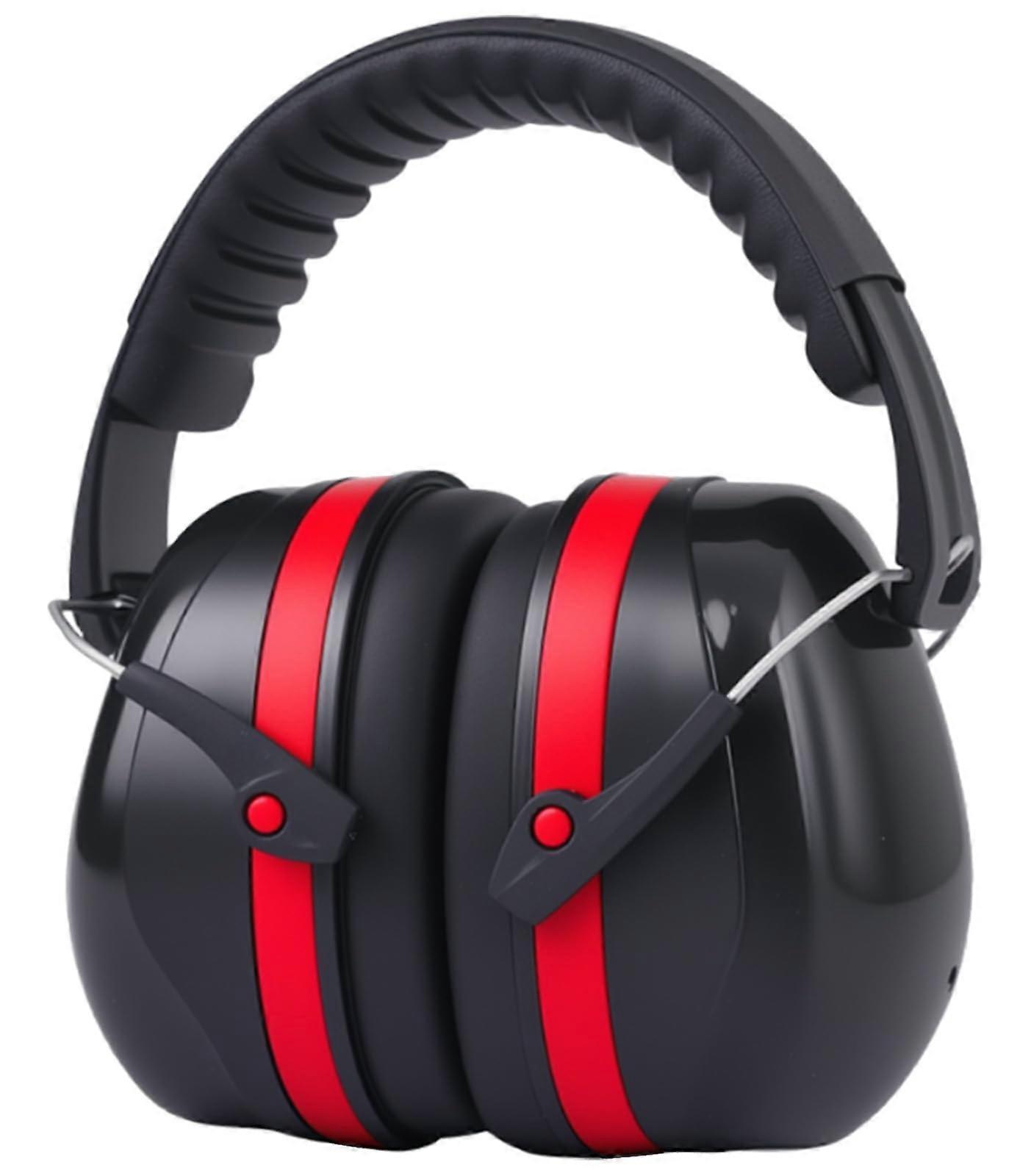 Ear Defenders Adults SNR 34dB Lightweight Earmuffs with Headband for Shooting, Construction, Yard Work, Red