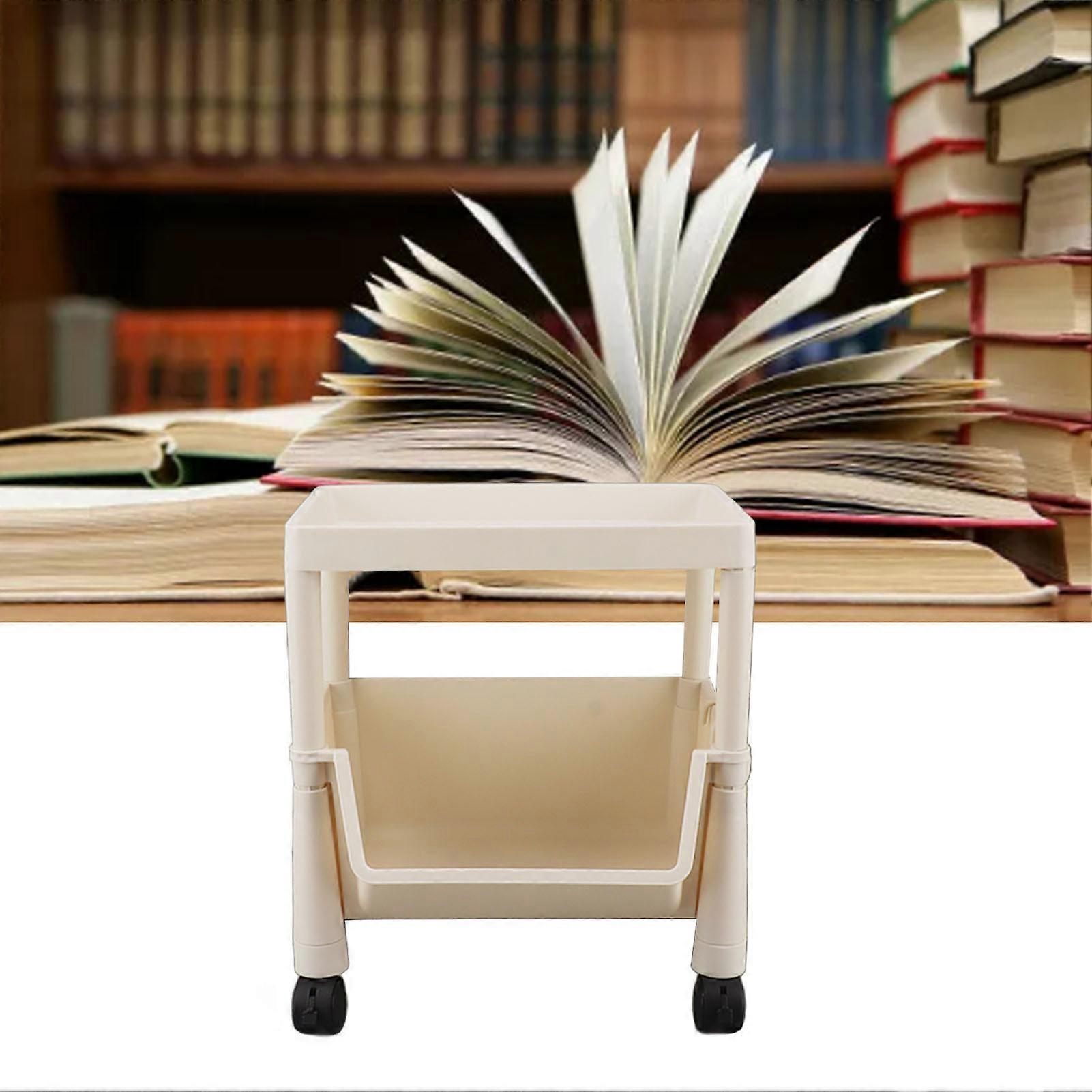 Multifunctional 2-Layer PP Storage Shelf with Wheels 41cm Space-Saving