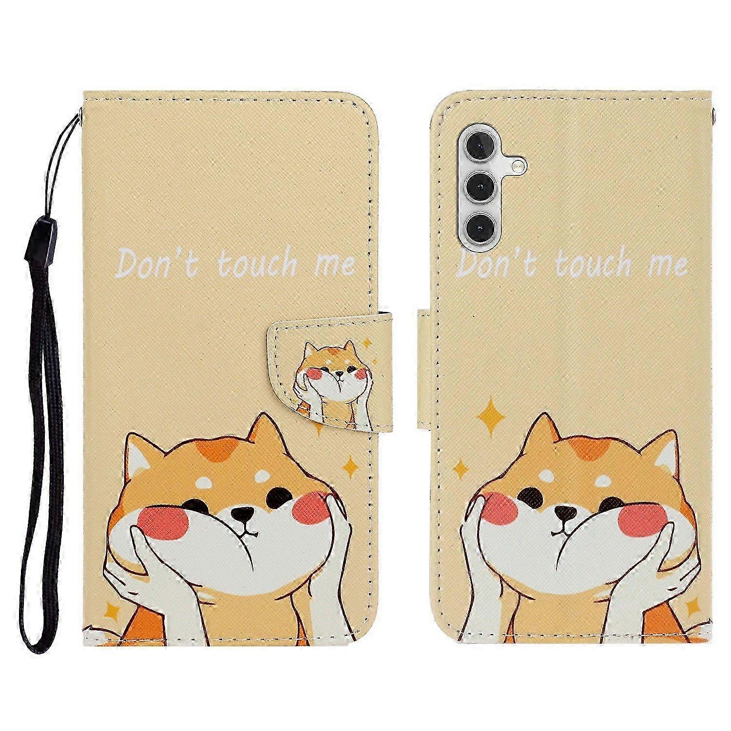 Pattern Printed Protective Phone Case with Wrist Strap for 5G Smartphones