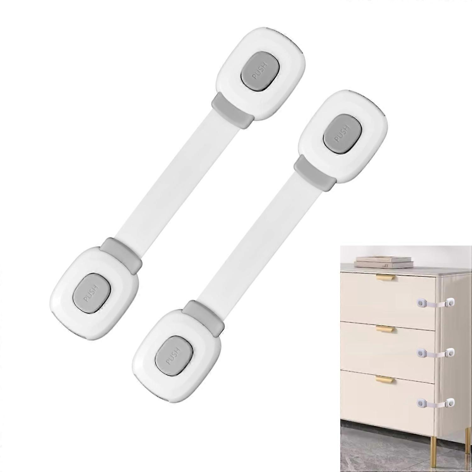 2Pack Baby Cabinet Locks -Child Safety Strap Locks