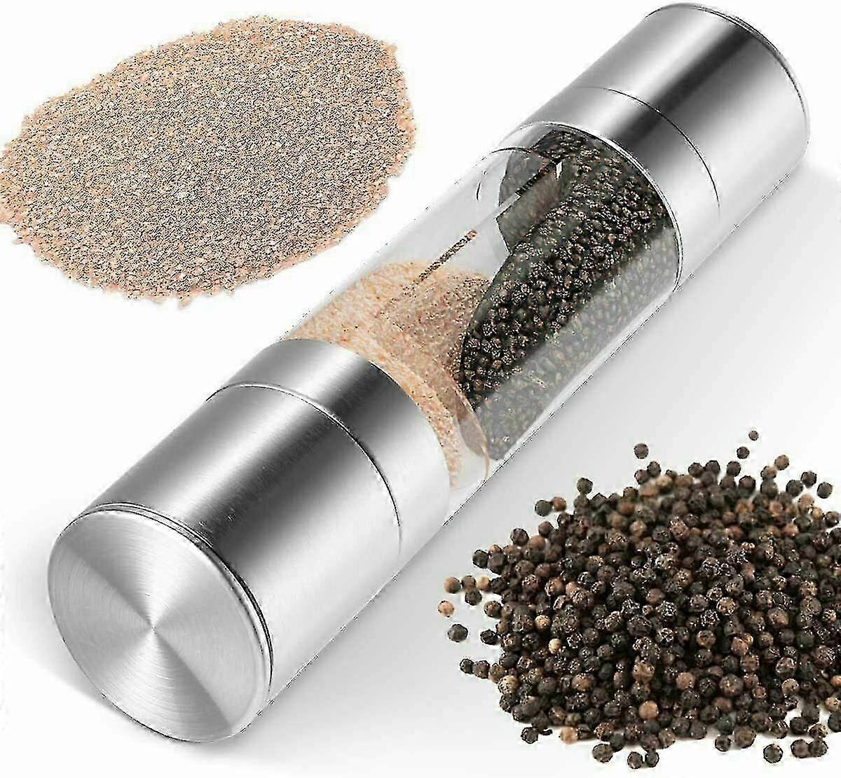 2 In 1 Pepper Mill Double Mill Pepper Salt With Adjustable Ceramic Grinder