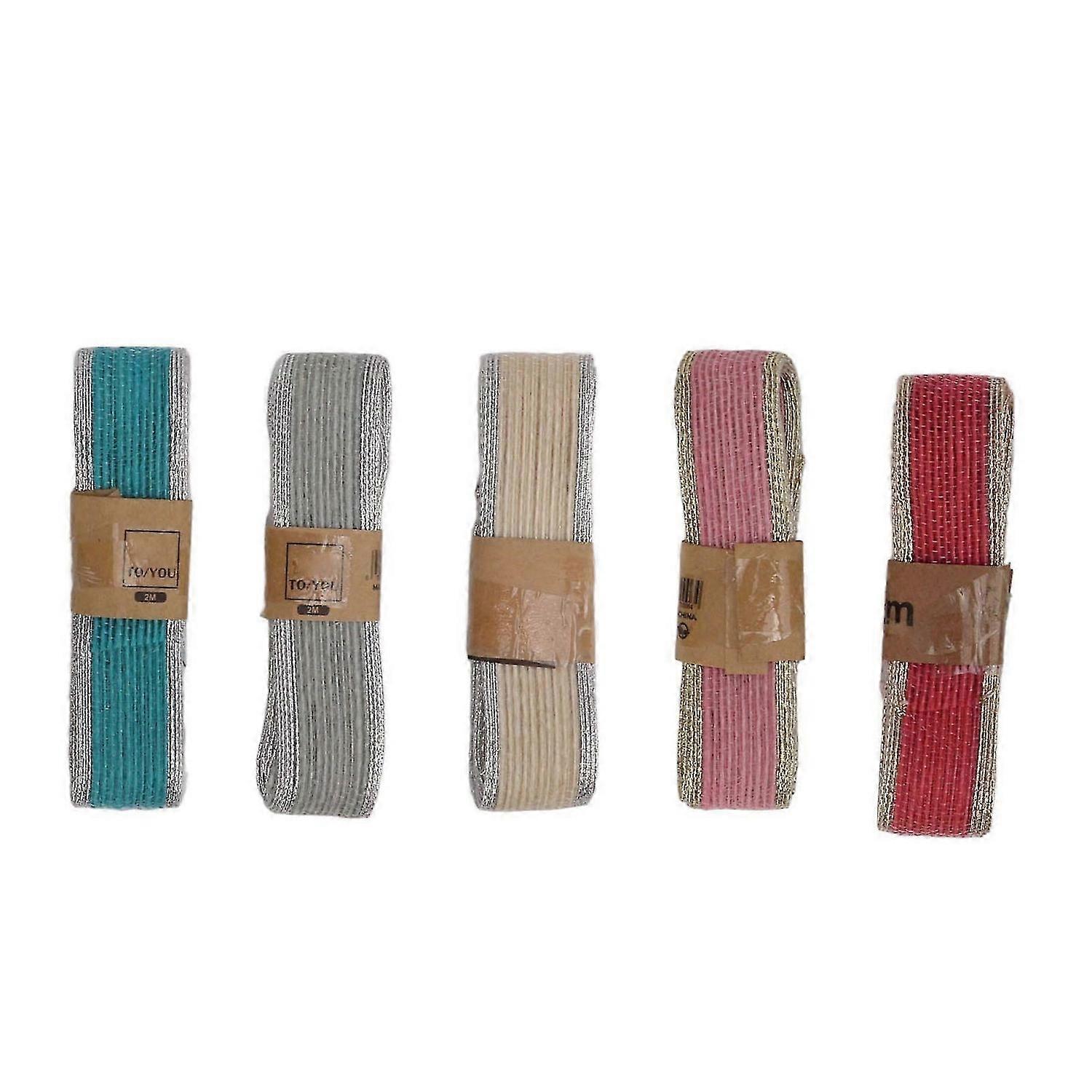 2025 Latest Model 5Pcs Linen Ribbon Soft Durable Linen Material Different