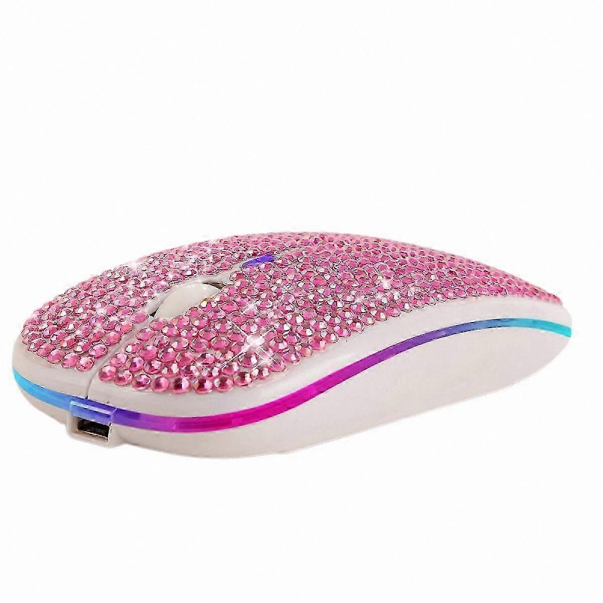 Rechargeable Bluetooth Mouse with Diamond Design, 1600dpi Wireless Mouse for Laptop, PC, MacBook Pro/Air-Compatible Devices