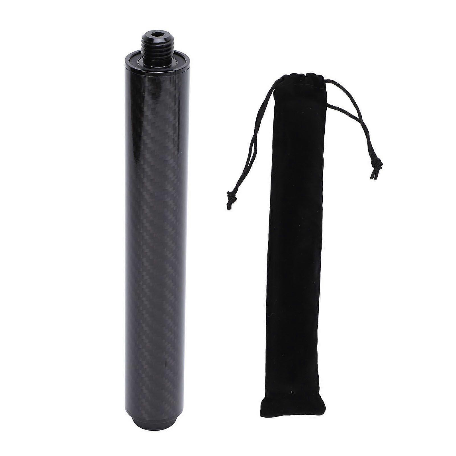 Billiards Cue Extension Carbon Fiber 8inch Billiard Cues Extender Professional Billiard Stick Extender with Rubber Plug
