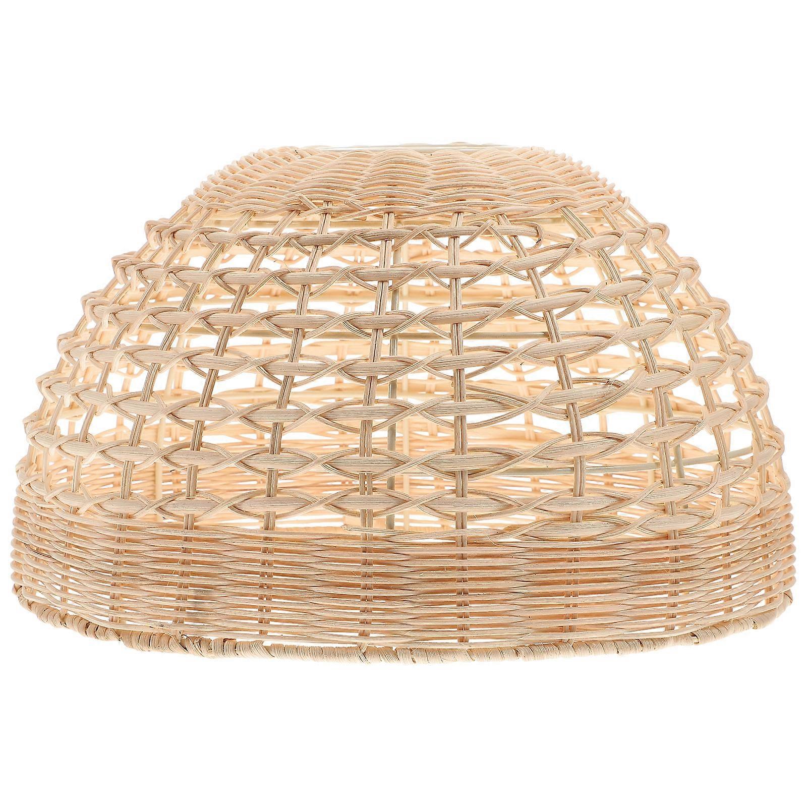 Pendant Lamp Shade Rattan Light Cover for Home 2Pcs Woven