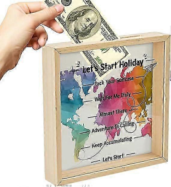 Adventure Archive Box,Travel Storage Box for Memories,Ticket Shadow Box with Slot Top