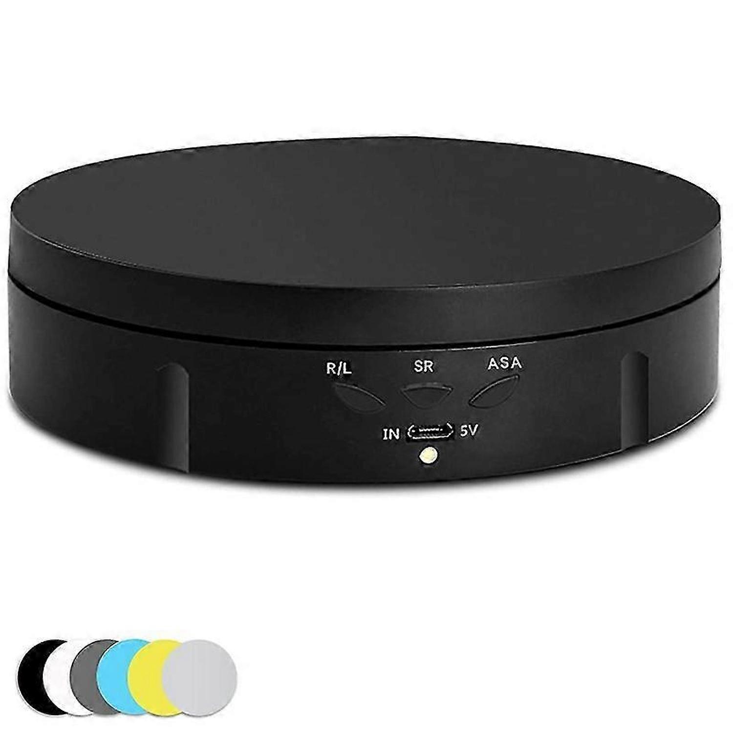 Motorized Rotating Display Stand, 360 Degree Photography Turntable with 6 PVC Backgrounds,Battery/US
