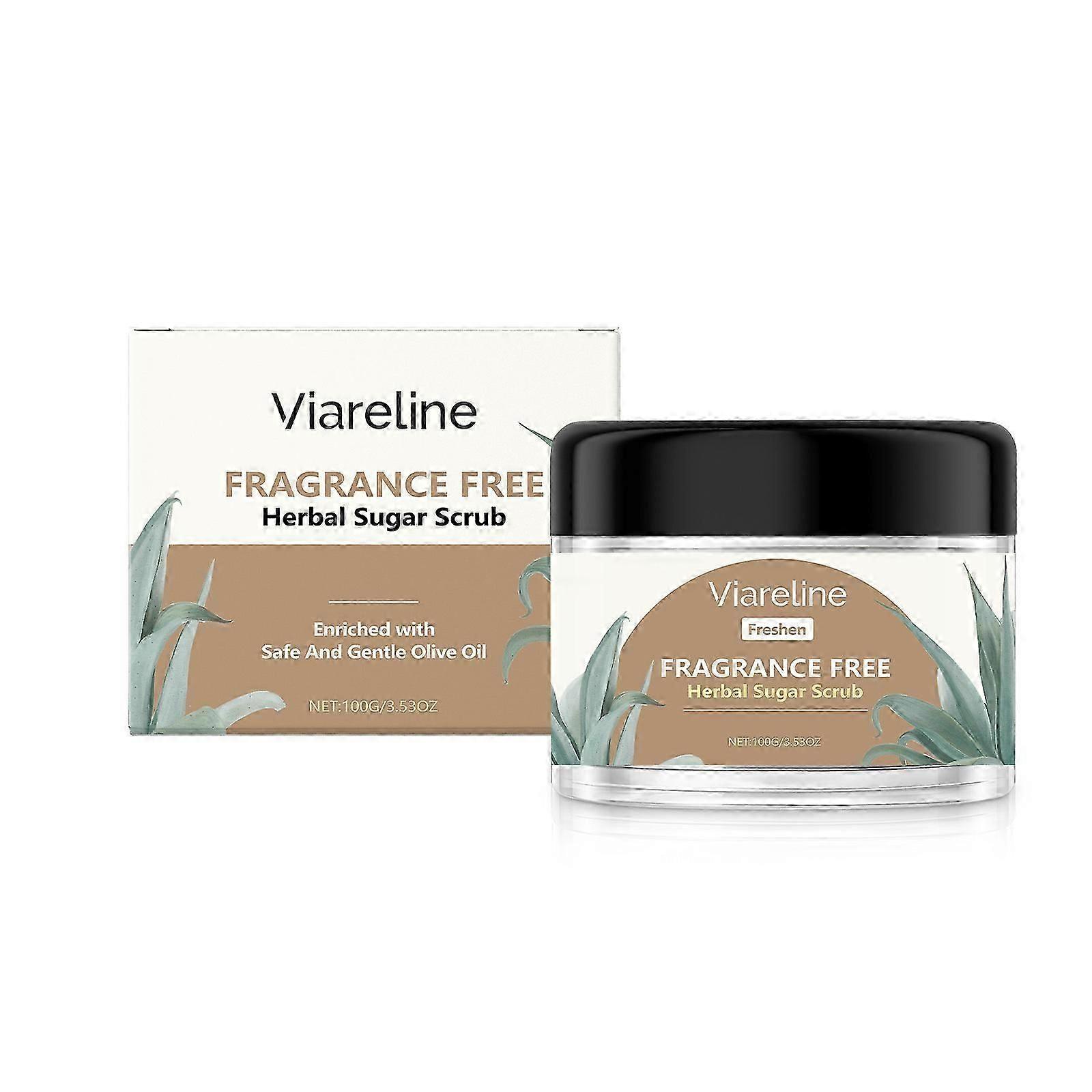 Viareline مقشر الجسم العشبي منظف ، ترطيب ، رقيق وناعم للعناية بالجسم