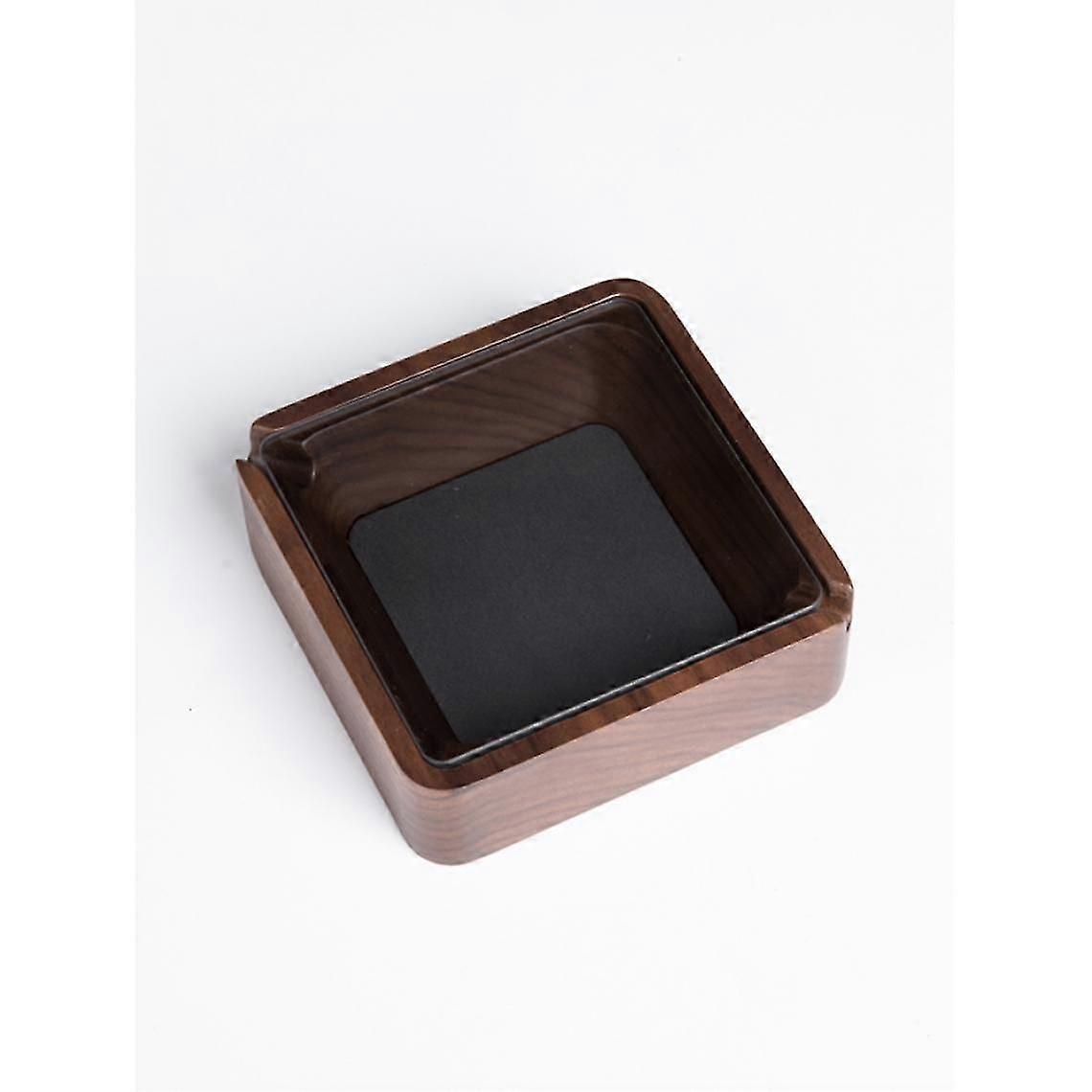 Windproof Double Slot Ashtray With Lid Walnut Desktop Storage Box