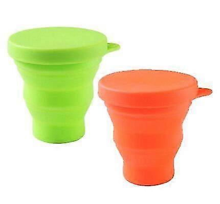 Infällbar vattenkopp, Resekaffekopp, Silikon Munvattenkopp, 2st