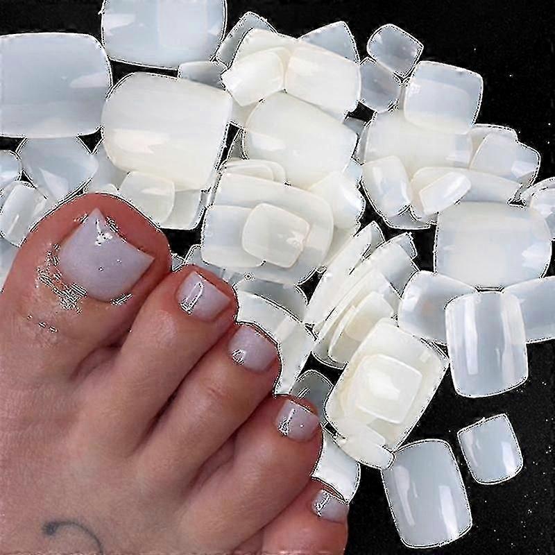 Square Acrylic Artificial Toenails for Pedicure and Nail Art, 100 Count