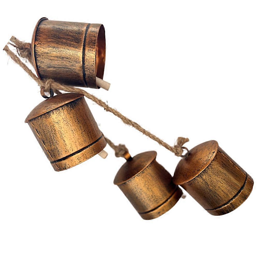 Cow Bells Metal Hanging Bells for Pets 3 Strings Rustic Iron Crafts