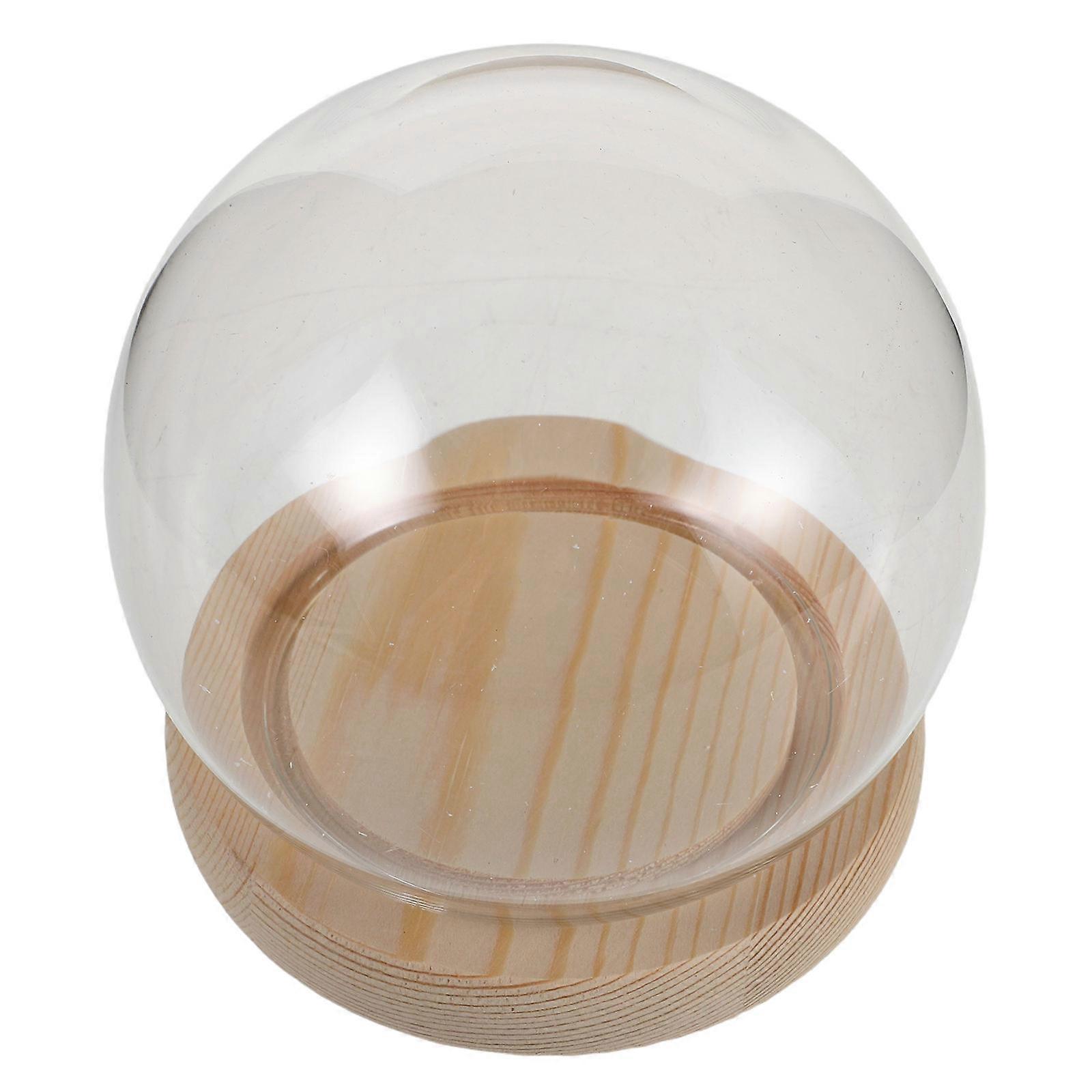 Round Glass Dome Display Cover for Decoration 3Sets Transparent Display Dome