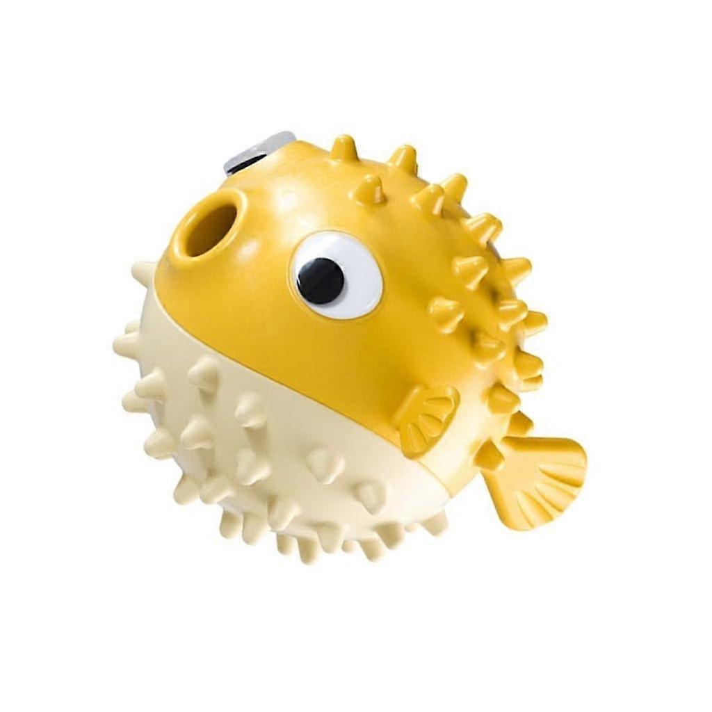 Dog Snuffle Dispensing Foraging Toy Globefish Shape Colorful Yellow Calm Toy