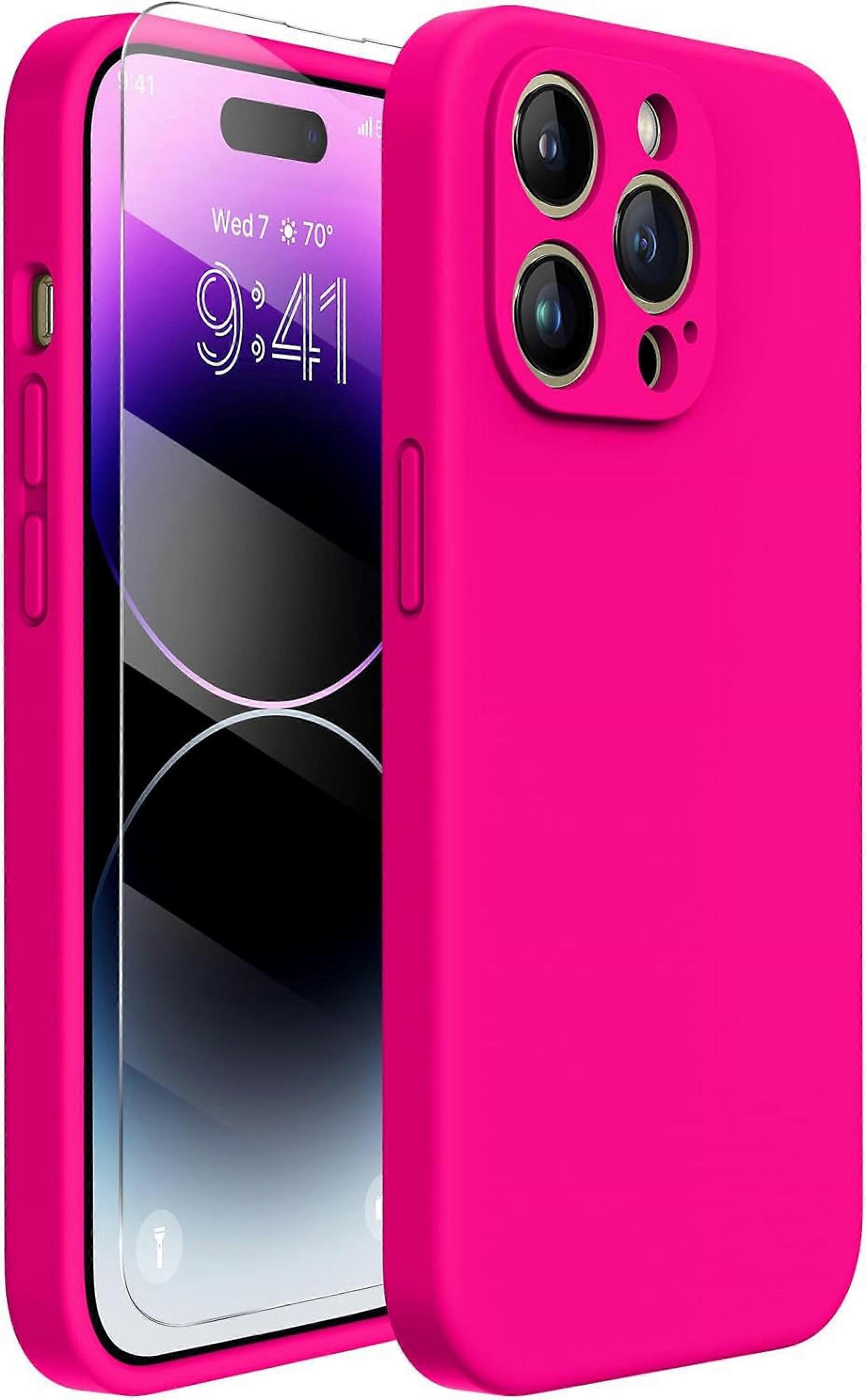 Miracase Compatible with iPhone 14 Pro Max Phone Case with Screen Protector, Upgraded Camera Protection, Shockproof Liquid Silicone, Microfiber