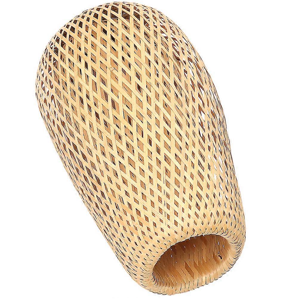 Round Bamboo Lampshade For Restaurant Atmosphere Lighting In Rustic Style 1Pcs