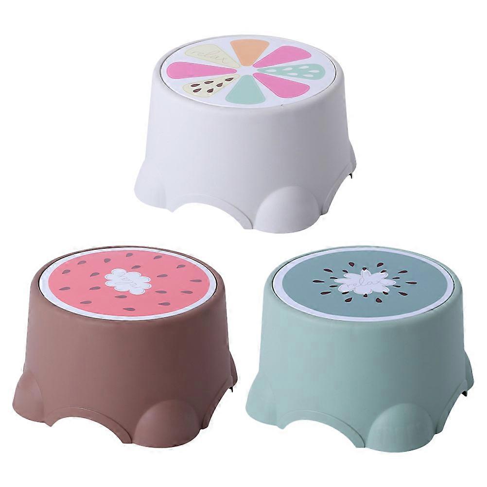 Comfortable Cartoon Kids Stool Square Design Home Use Load-bearing 3Pcs