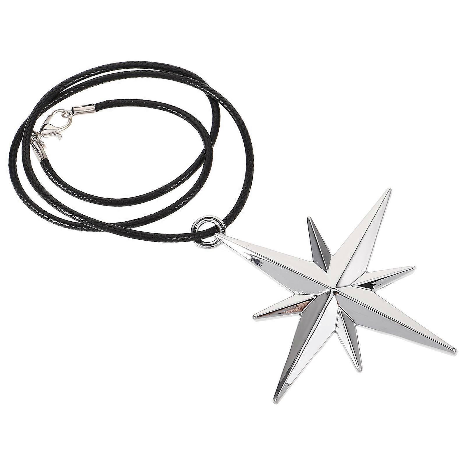 Car Rear View Mirror Charm Silver Compass Star Pendant 7.00X6.00X1.00CM For Daily Driving Car Owners 1Pack
