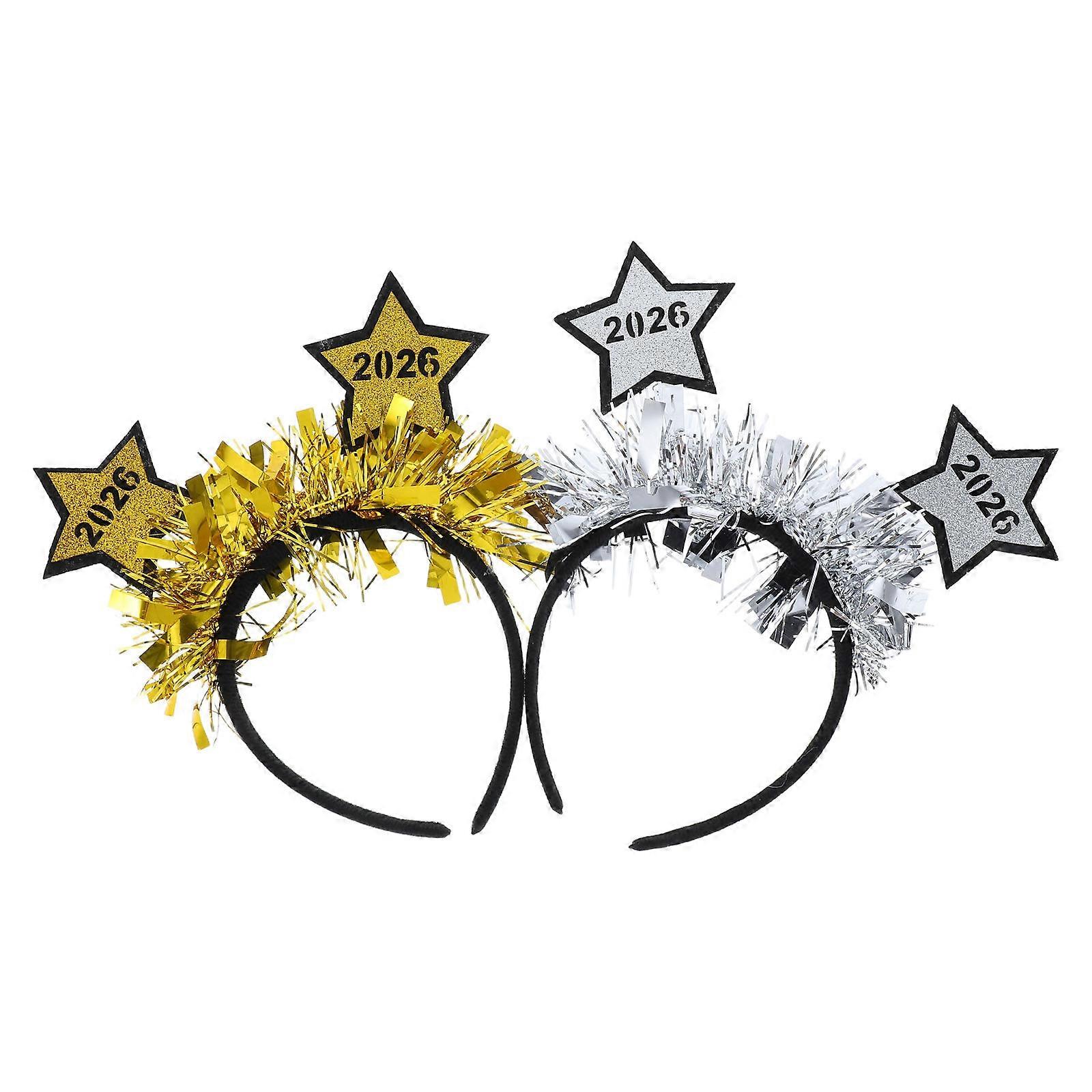 Graduation Headbands Happy New Year Headband for Party 6Pcs