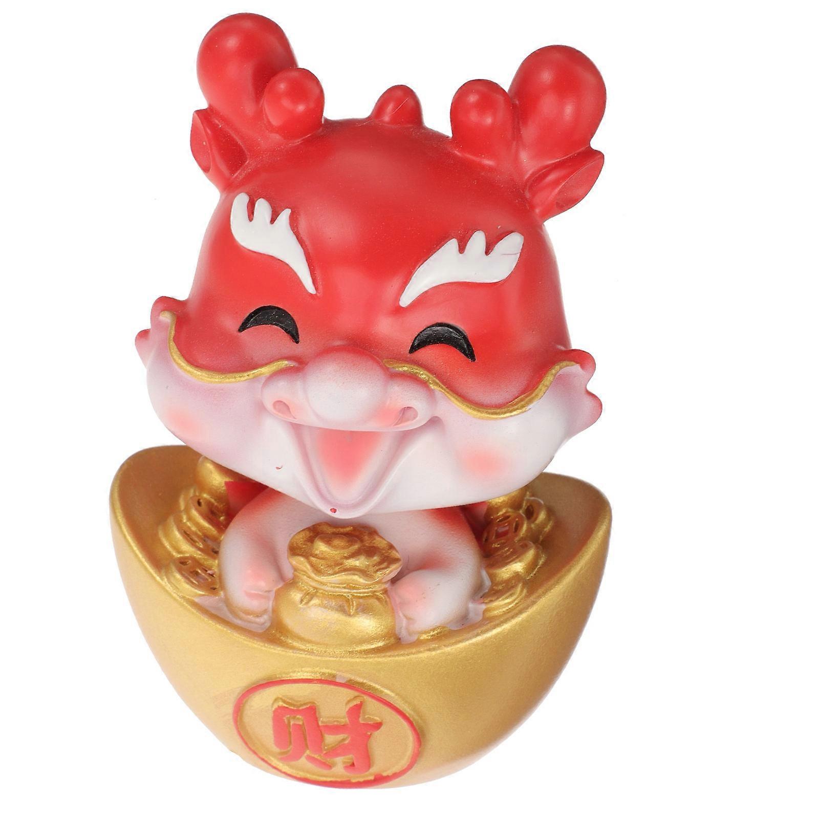 3Pcs Dashboard Decorations Mini Dragon Figurine with Bobblehead Design for Home Car Office Decoration